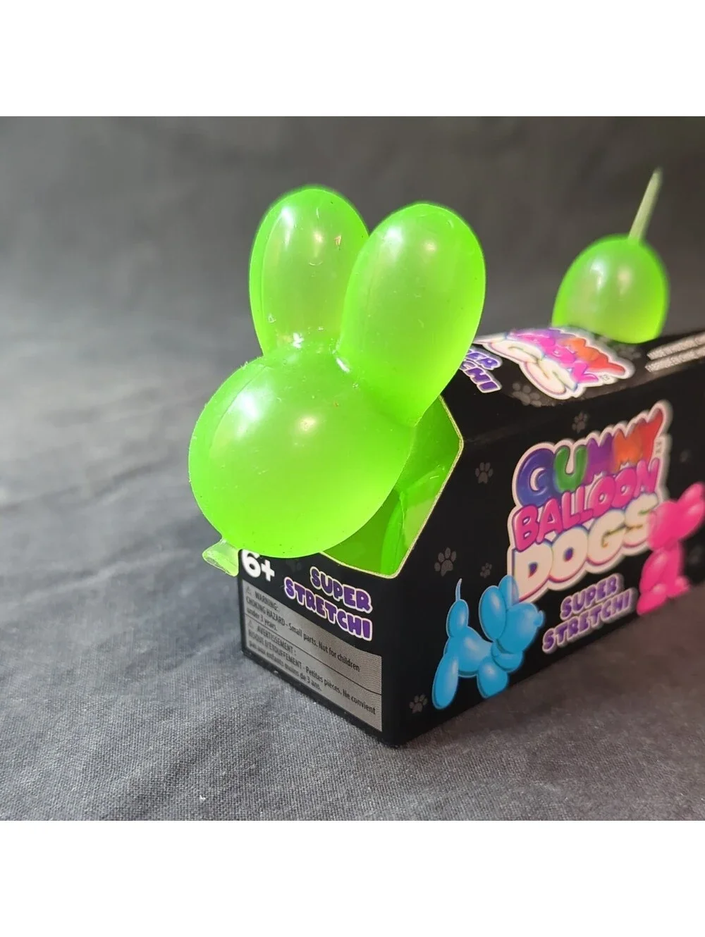 Gummy Balloon Dogs Super Stretchy Toy- Green- Tik Tok Viral -NEW-Rare
